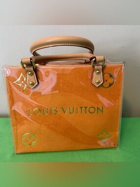 Louis Vuitton  Customized  Paper Bag Orange Canvas Top-Handle Tote